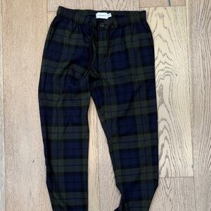 Top man Plaid Men's Pants in Green and Black